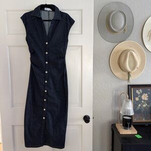 Zara Dark Blue Midi Dress